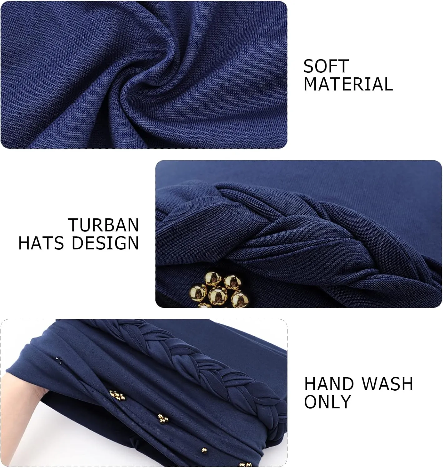 African Women Turban Caps Pre-Tied Twisted Turbans Head Scarf for Women Hair Wraps Cover Beanie Cancer Chemo Headwear