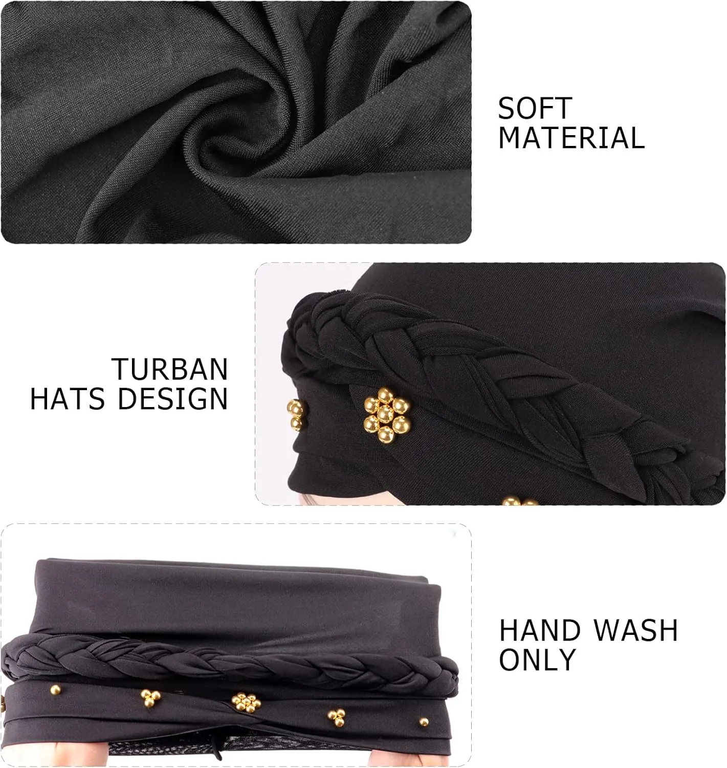 African Women Turban Caps Pre-Tied Twisted Turbans Head Scarf for Women Hair Wraps Cover Beanie Cancer Chemo Headwear