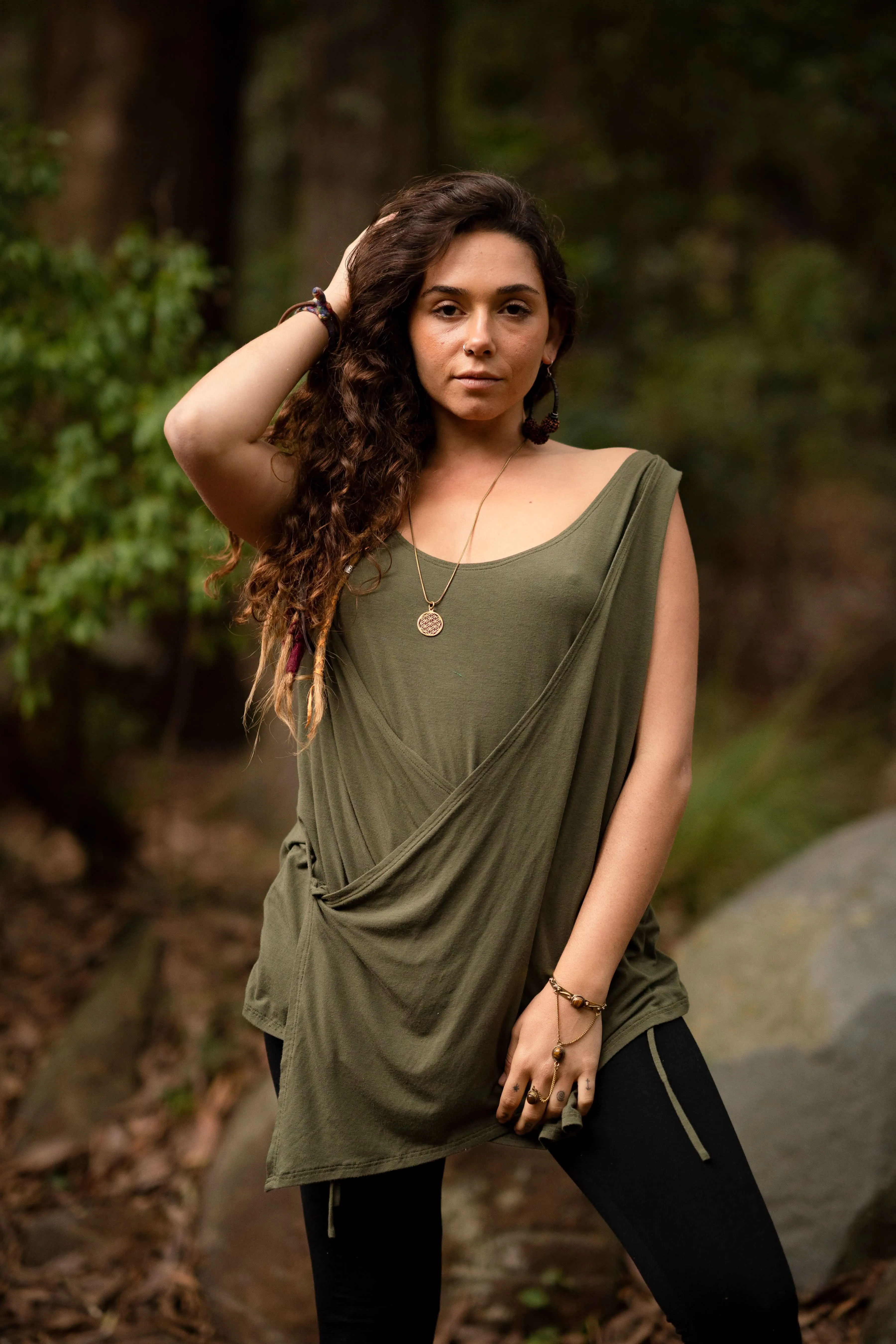 Banjara Light Wrapping Top - Green