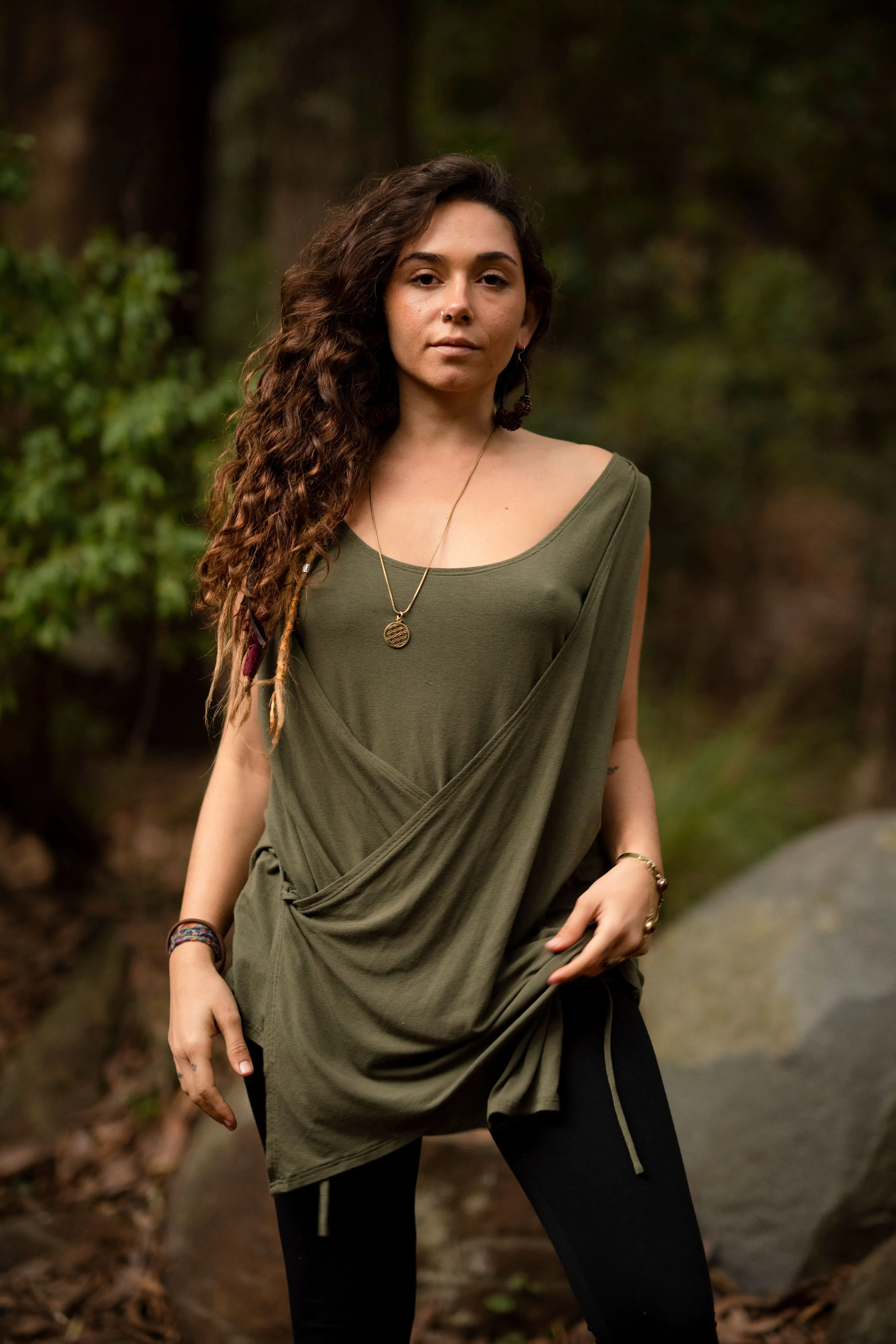 Banjara Light Wrapping Top - Green