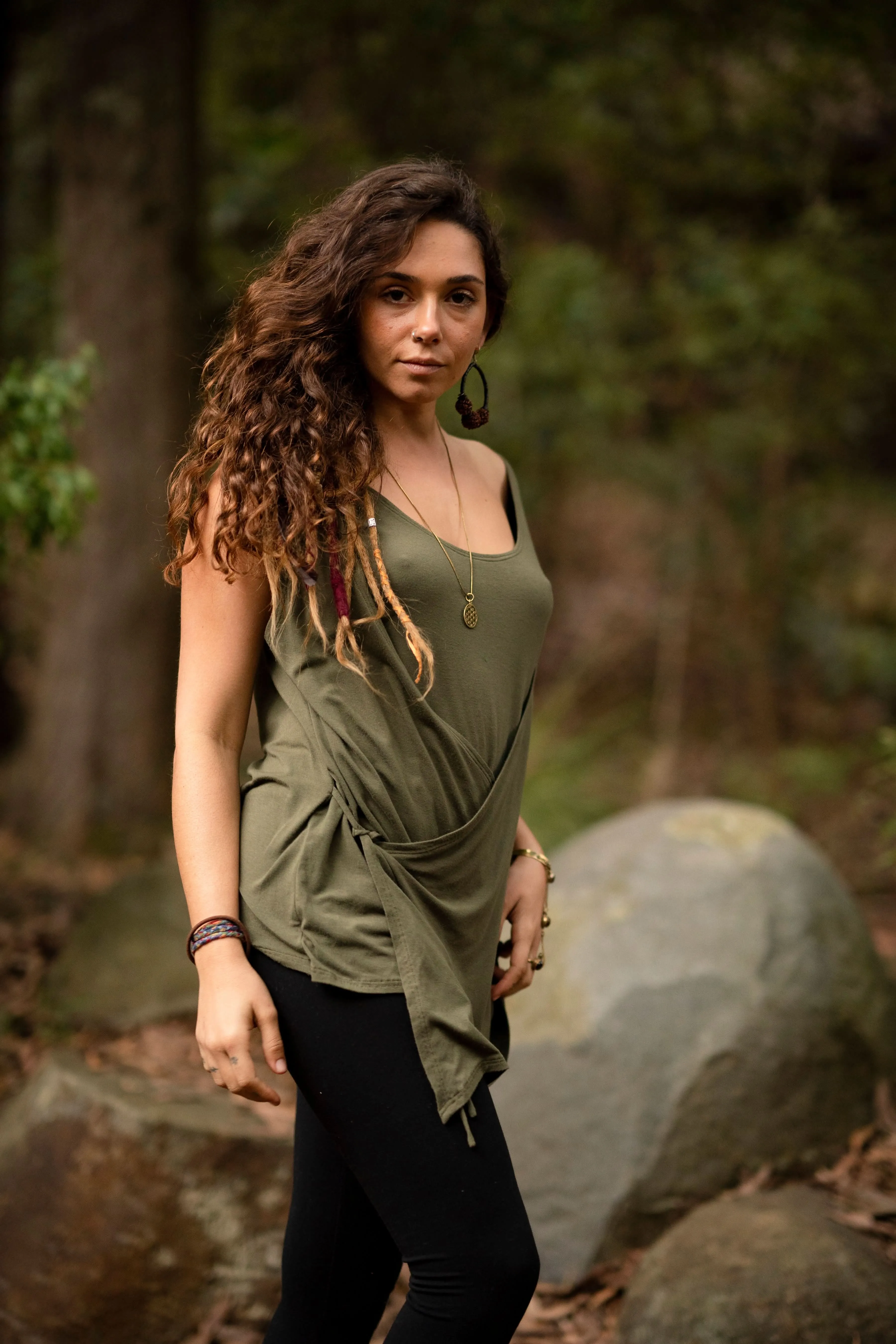 Banjara Light Wrapping Top - Green