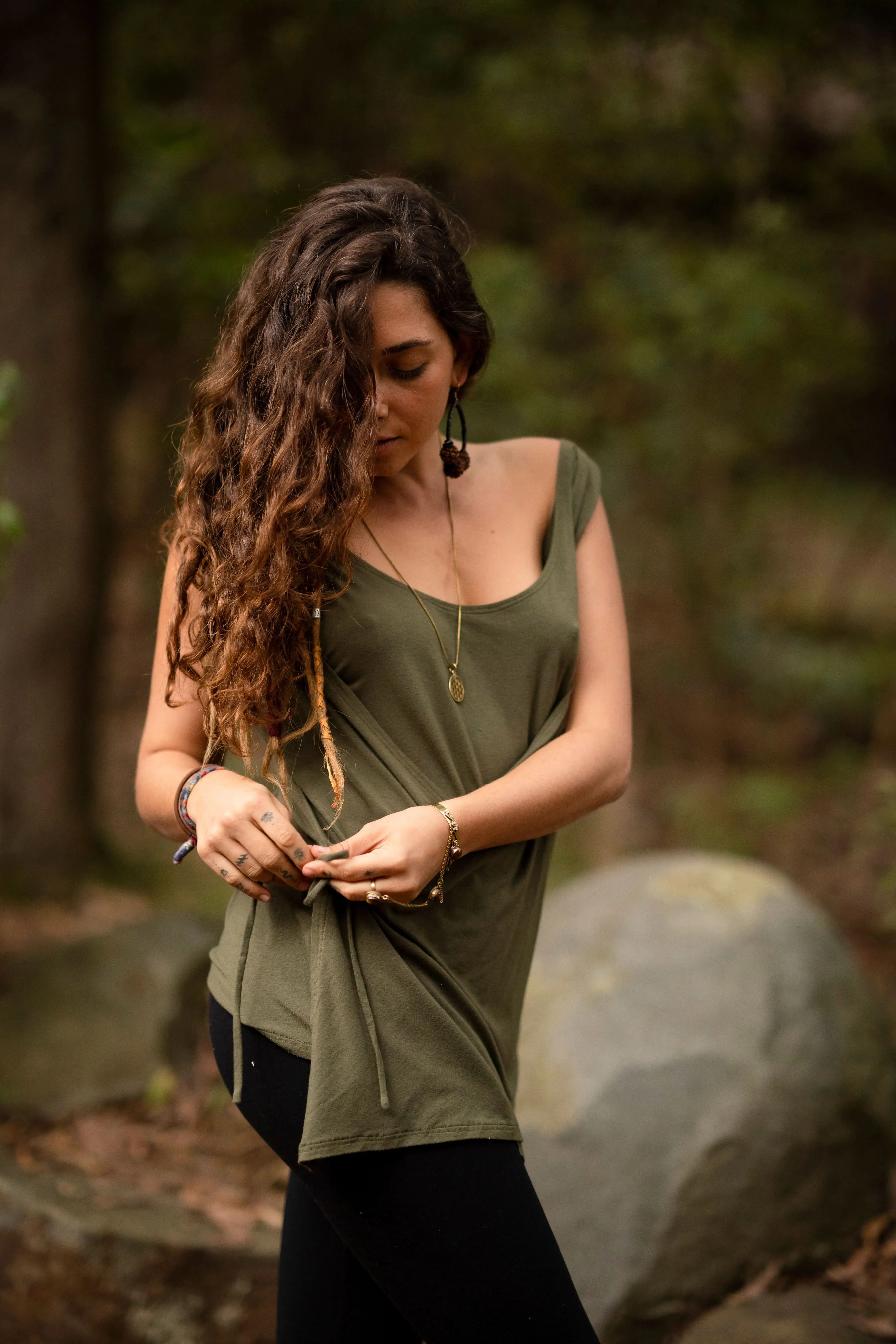Banjara Light Wrapping Top - Green