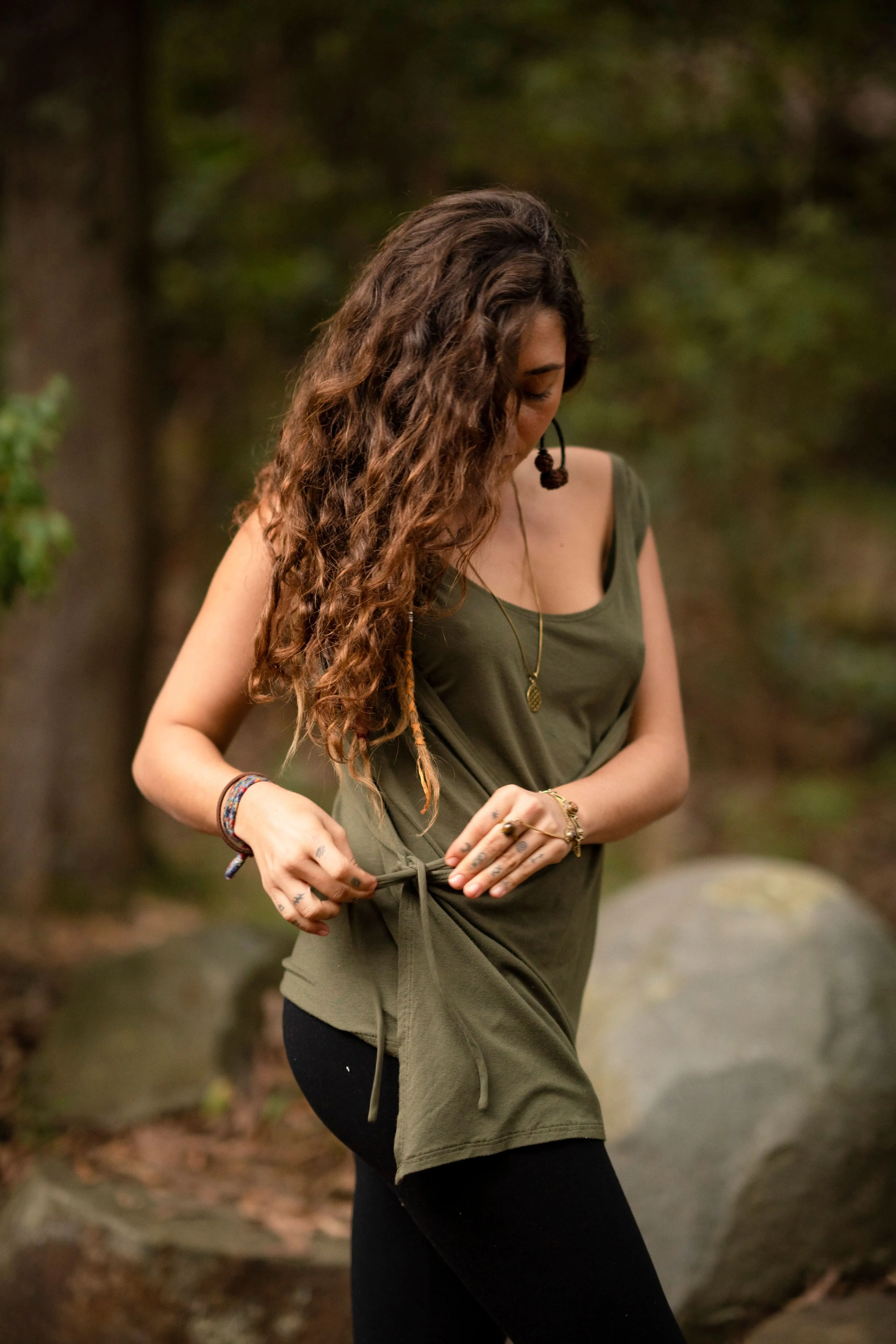 Banjara Light Wrapping Top - Green