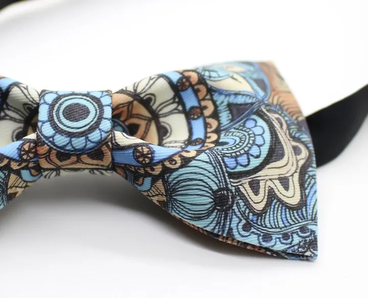 Blue Paisley Bow Tie