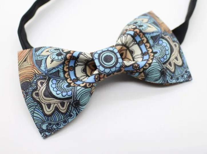 Blue Paisley Bow Tie