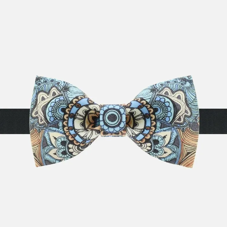 Blue Paisley Bow Tie