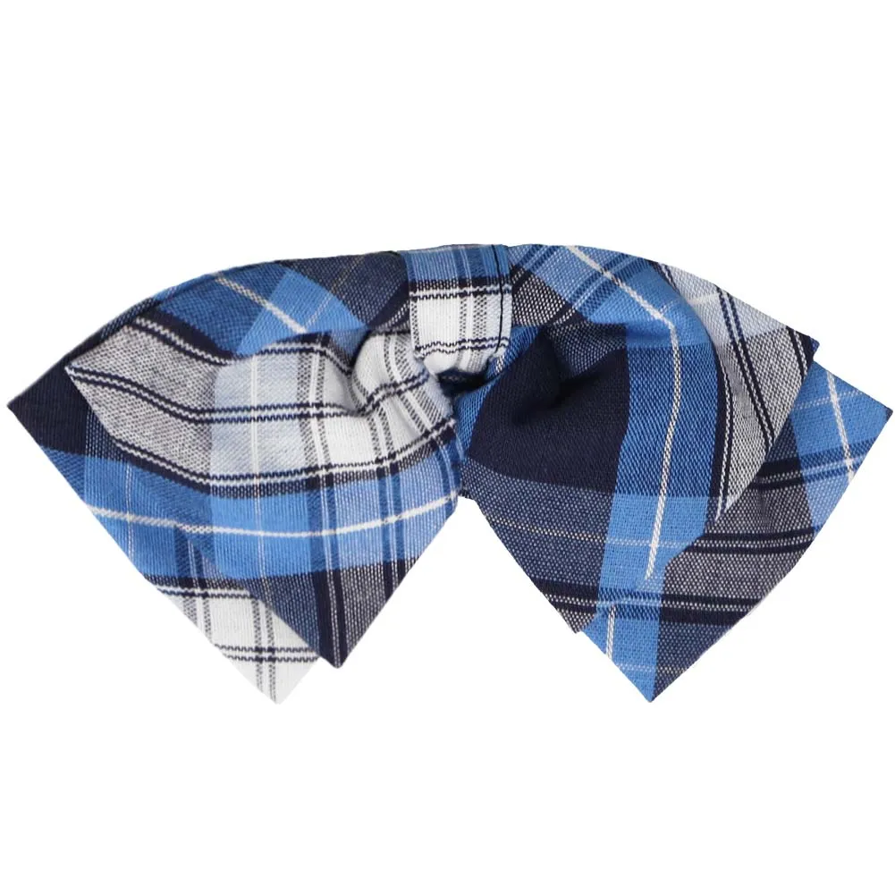 Blue Plaid Floppy Bow Tie