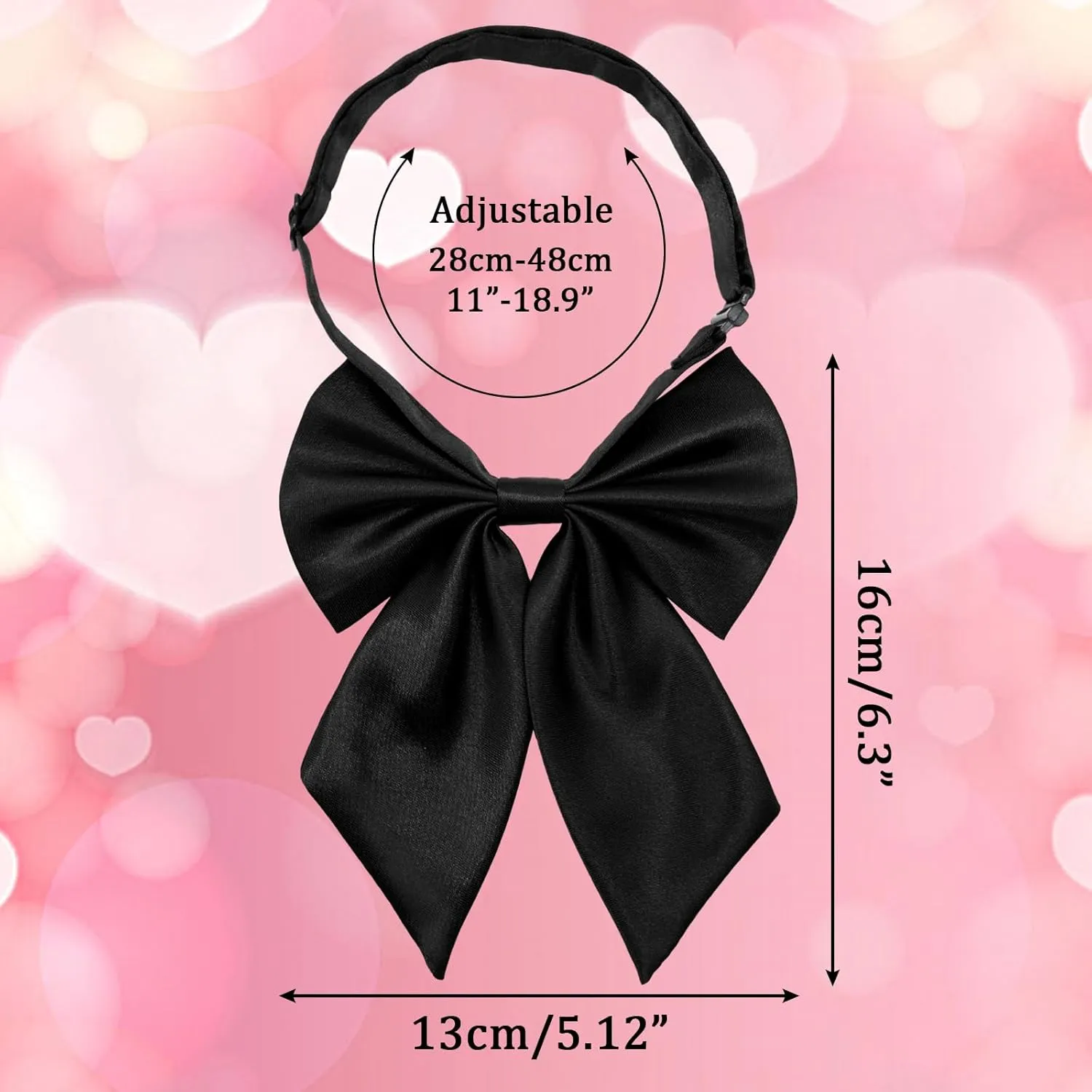 Bow Tie for Women Pre-tied Floppy Womens Tie Solid Color Women's Bowknot Bow Tie for Uniform Cosplay Party