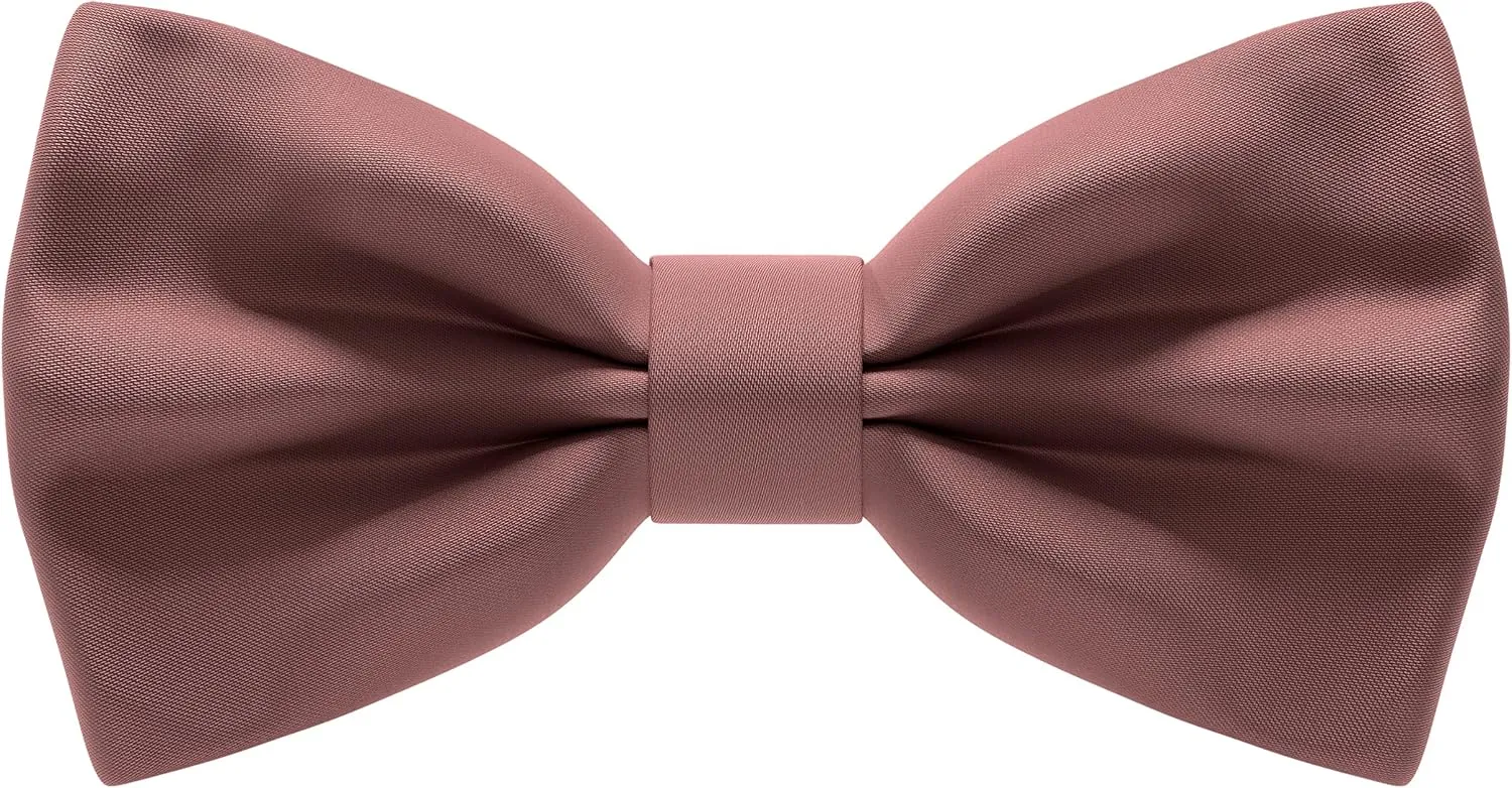 Bow Tie House Satin Classic Pre-Tied Bow Tie Formal Solid Tuxedo for Adults & Children
