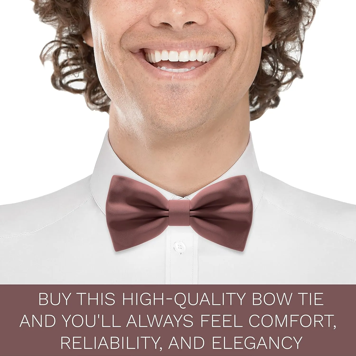 Bow Tie House Satin Classic Pre-Tied Bow Tie Formal Solid Tuxedo for Adults & Children