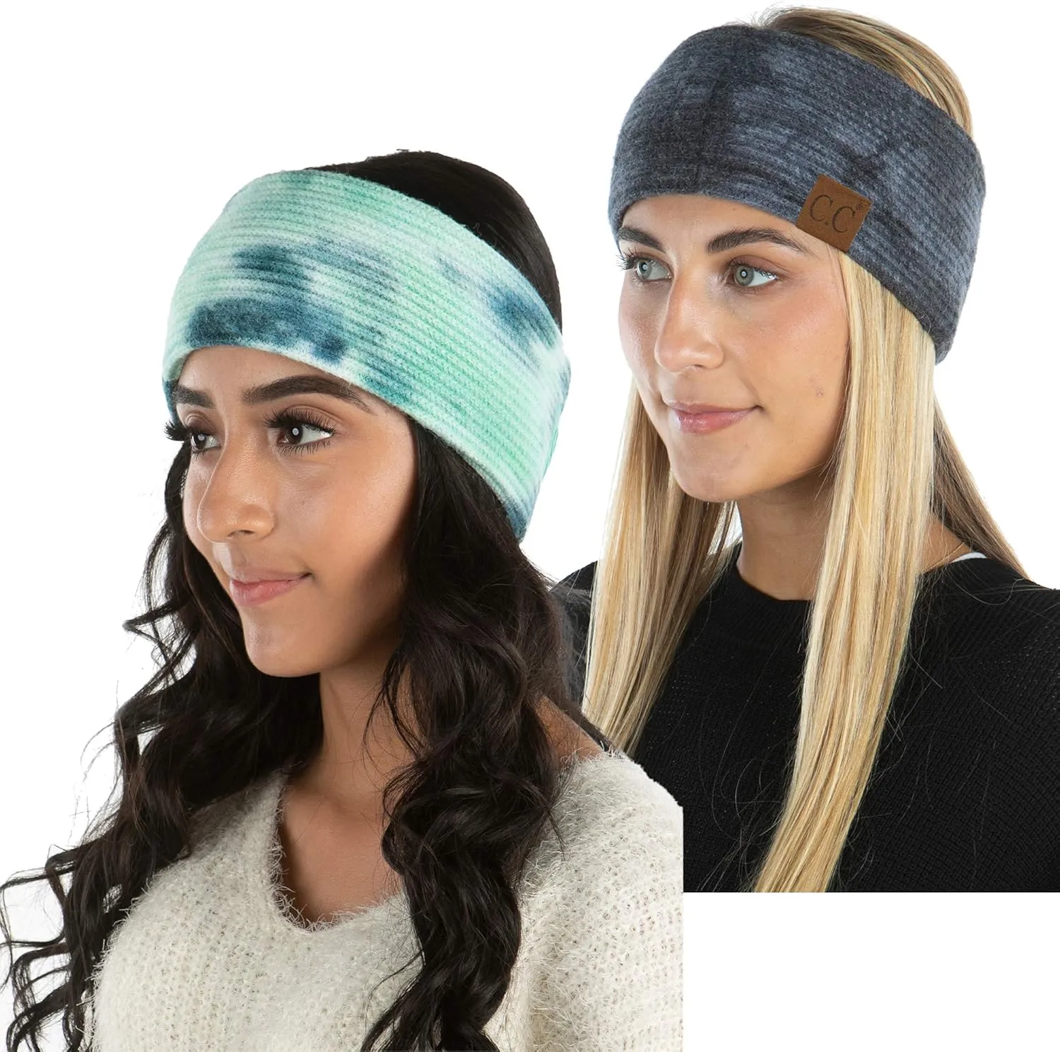 Funky Junque Women's Cozy Tie Dye Headband Ear Warmer - Stylish Winter Headwrap - Bright Hues, Neutral Tones, Value Packs