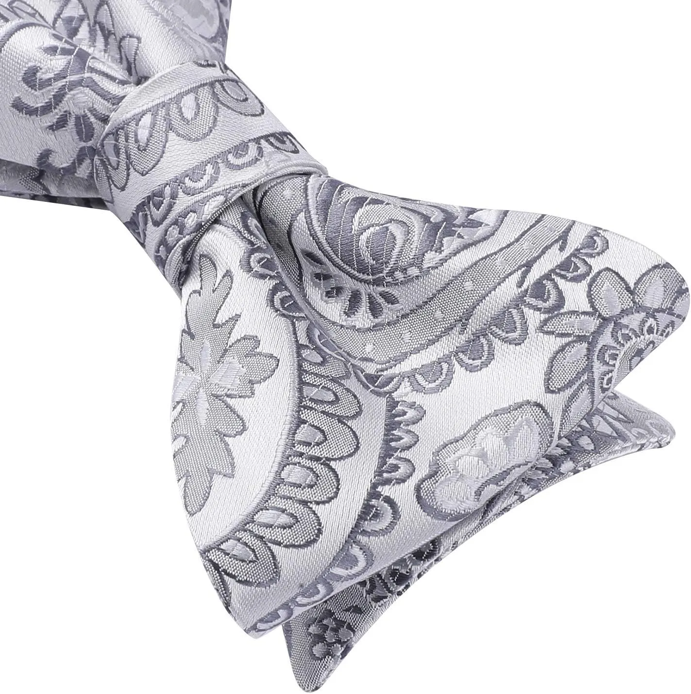 HISDERN Bow Ties for Men Paisley Bowties Mens Self Tie Bow Tie and Pocket Square Set Formal Tuxedo Wedding Bowtie