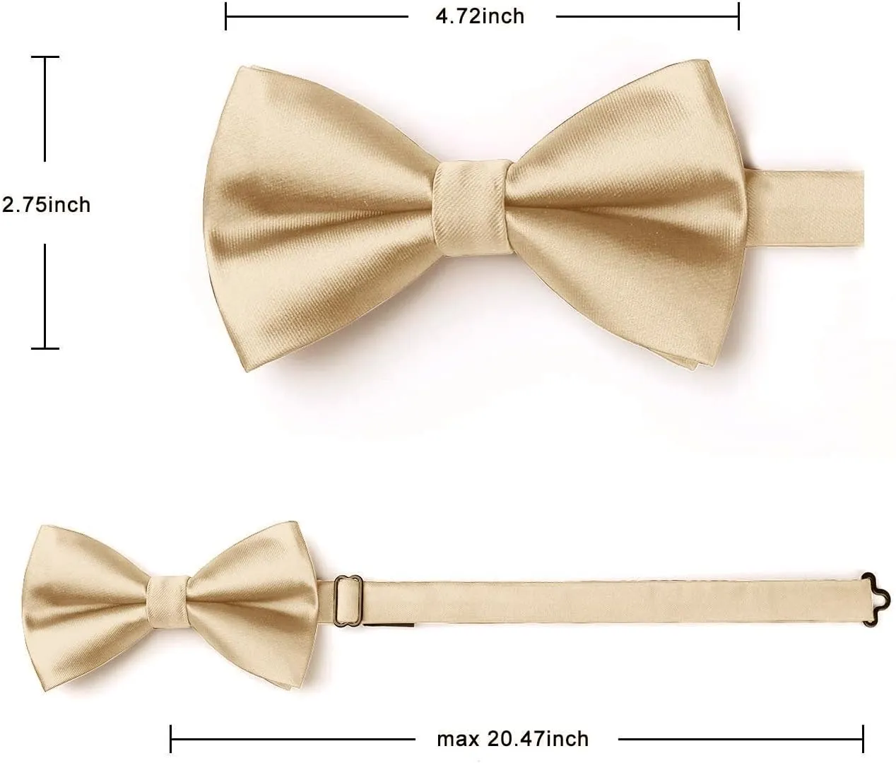 HISDERN Bow Ties for Men Solid Color Pre-Tie Bow Tie and Pocket Square Set Classic Formal Tuxedo Bowties for Wedding Party
