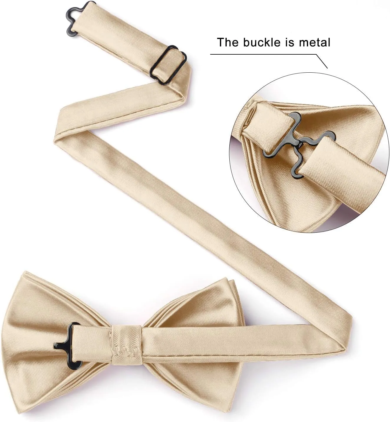 HISDERN Bow Ties for Men Solid Color Pre-Tie Bow Tie and Pocket Square Set Classic Formal Tuxedo Bowties for Wedding Party