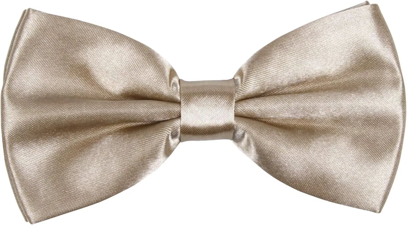 ICObuty Neck Bowtie Tuxedo for Men Adjustable Solid Satin Pre-tied 12 Pcs Wedding Party