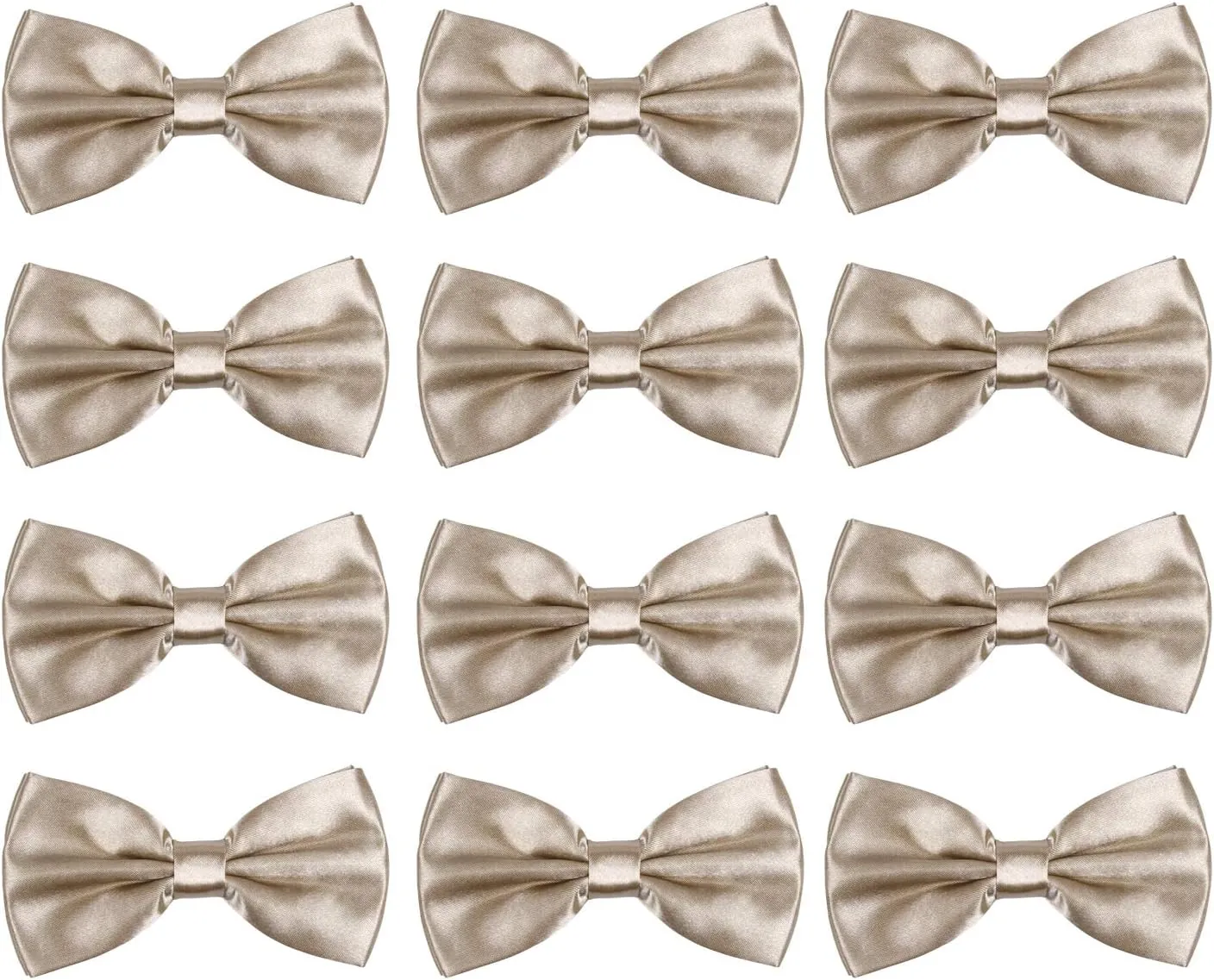 ICObuty Neck Bowtie Tuxedo for Men Adjustable Solid Satin Pre-tied 12 Pcs Wedding Party