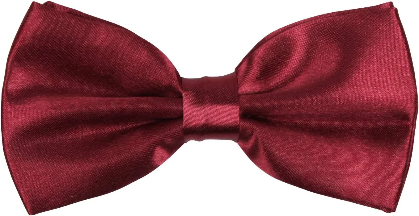 ICObuty Neck Bowtie Tuxedo for Men Adjustable Solid Satin Pre-tied 12 Pcs Wedding Party