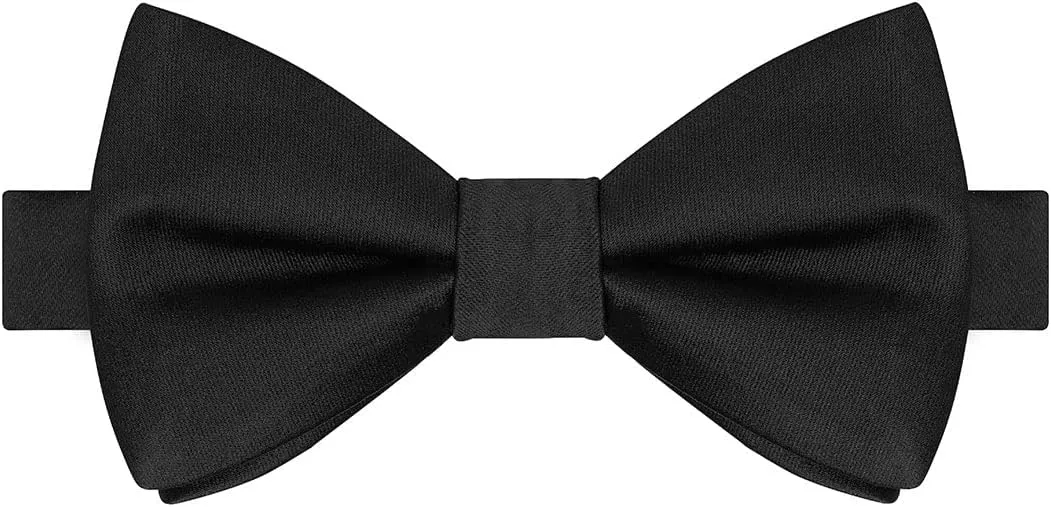 KissTies Self-Tied Satin Bow Tie Solid Tuxedo Adjustable Bowties For Adults