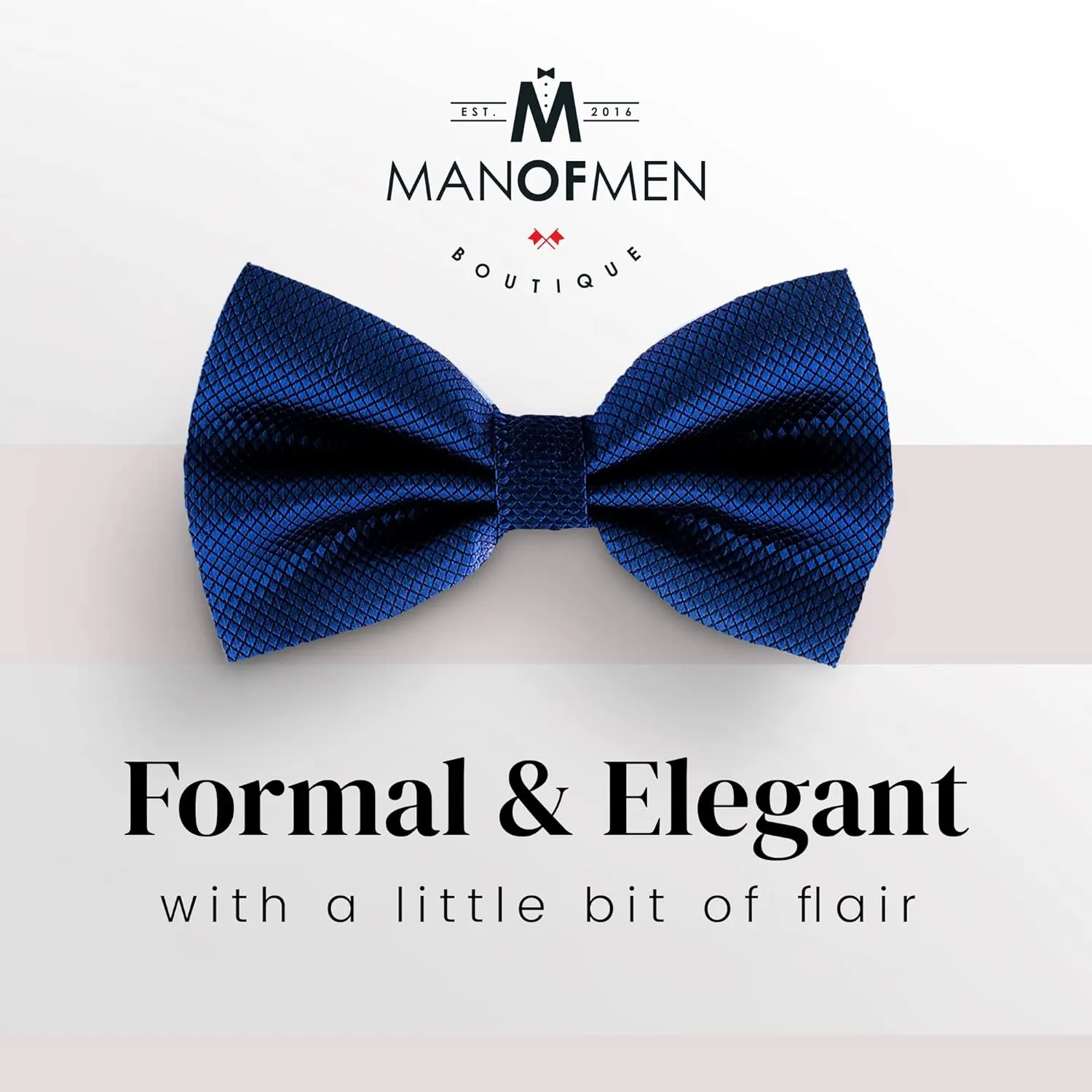 Man of Men Bow Ties for Men Pre-Tied Formal Tuxedo Bowtie - Adjustable Length - Huge Variety Colors Available