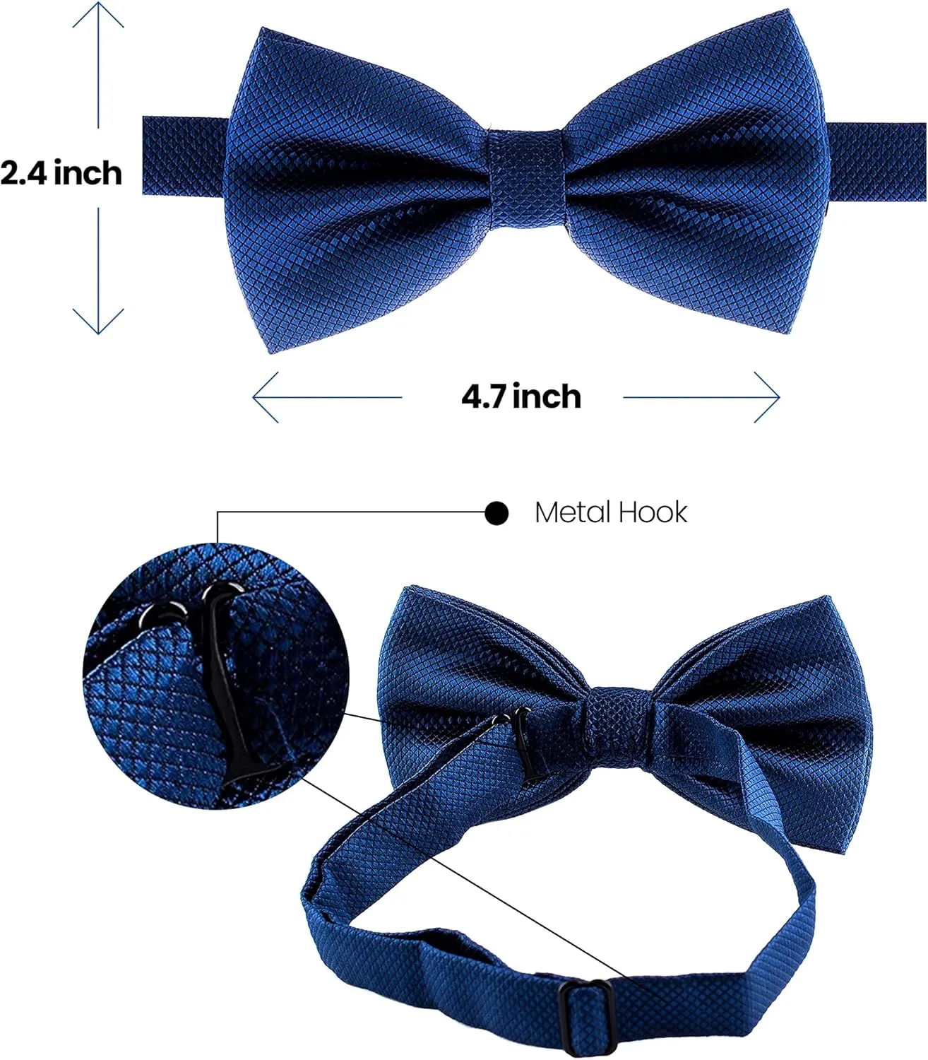Man of Men Bow Ties for Men Pre-Tied Formal Tuxedo Bowtie - Adjustable Length - Huge Variety Colors Available