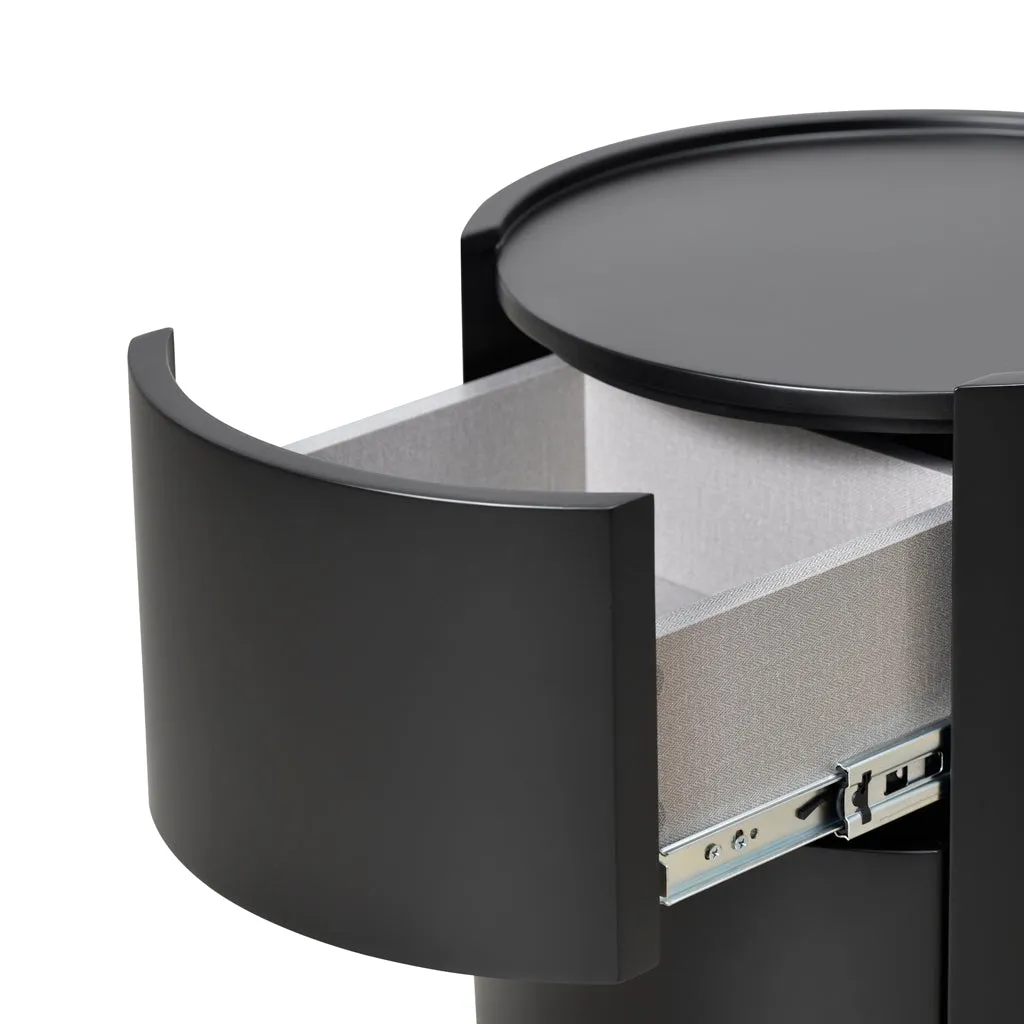 Nithya Bedside Table - Full Matte Black
