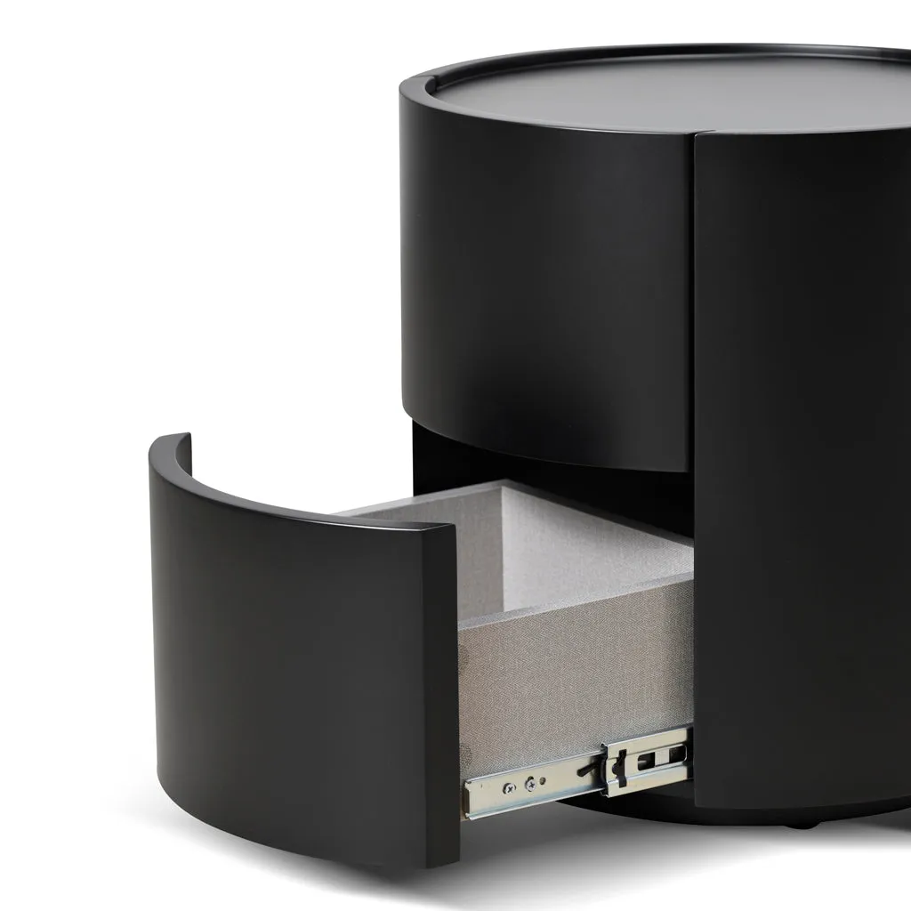 Nithya Bedside Table - Full Matte Black