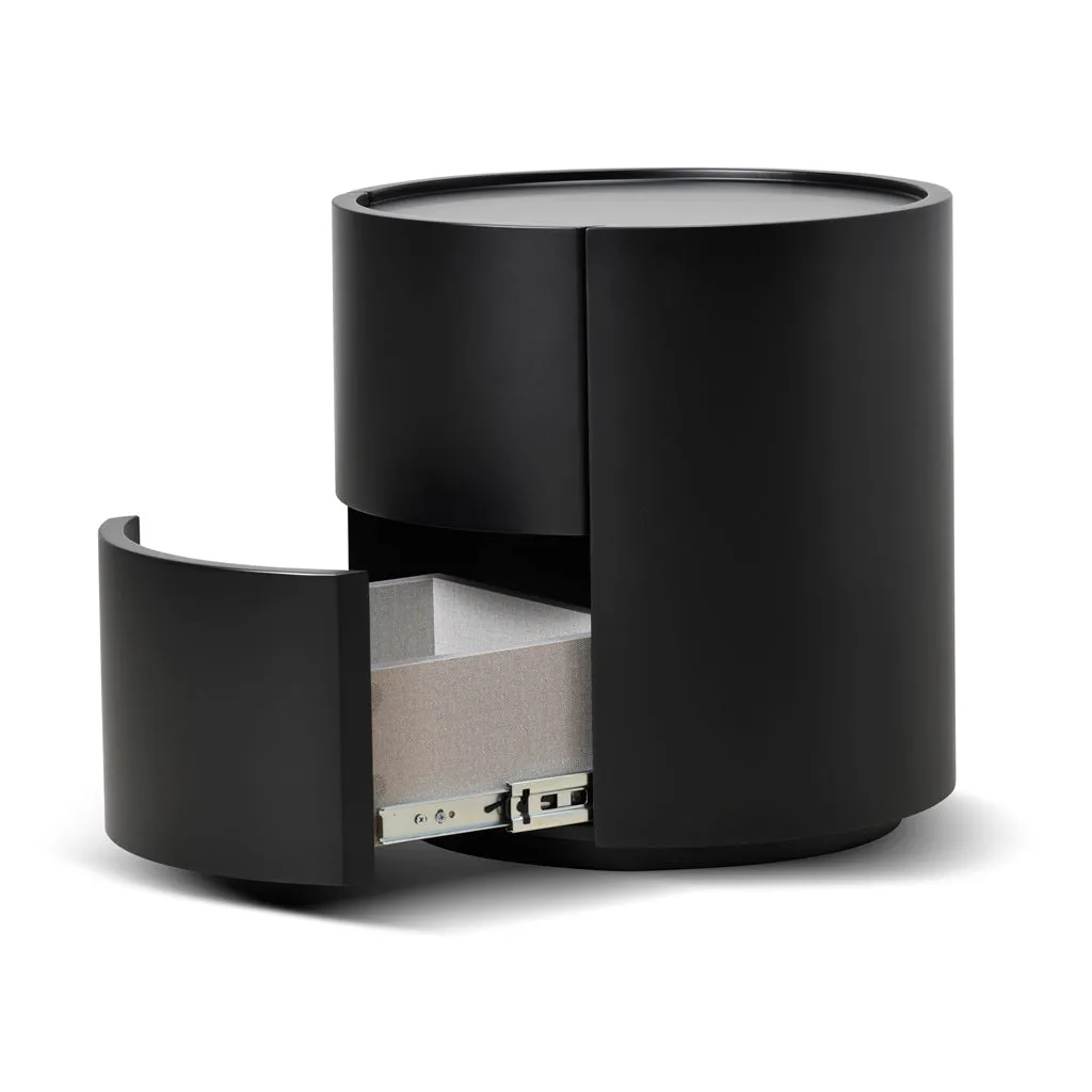 Nithya Bedside Table - Full Matte Black
