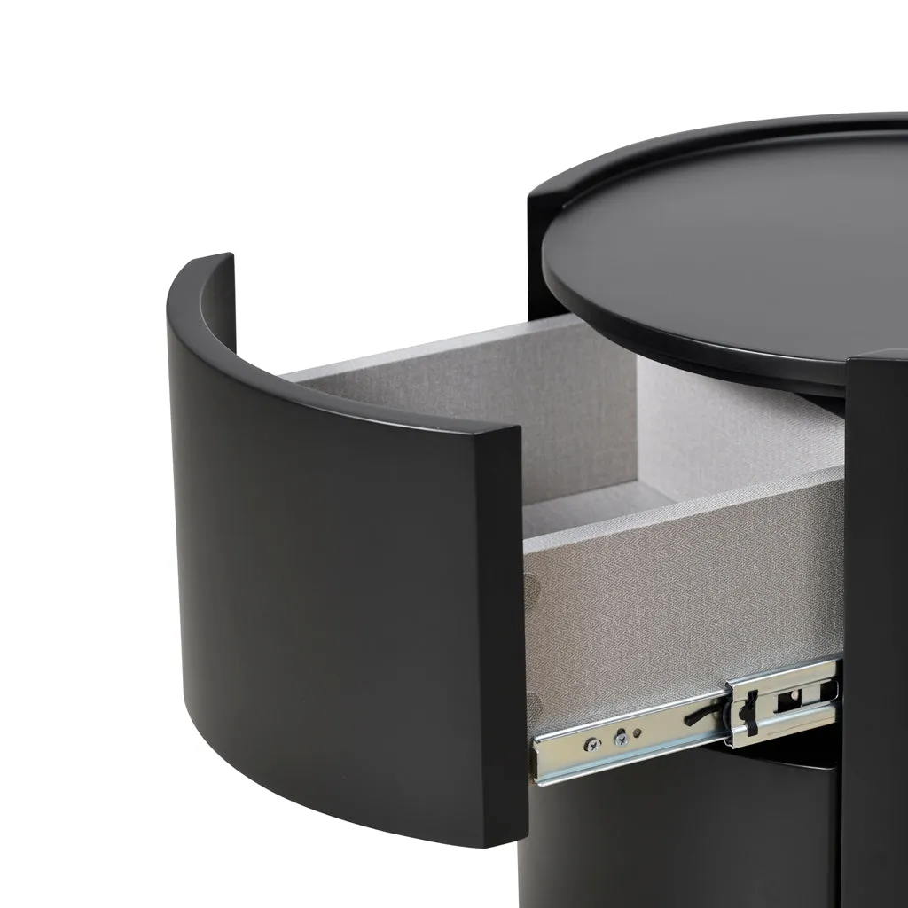 Nithya Bedside Table - Full Matte Black
