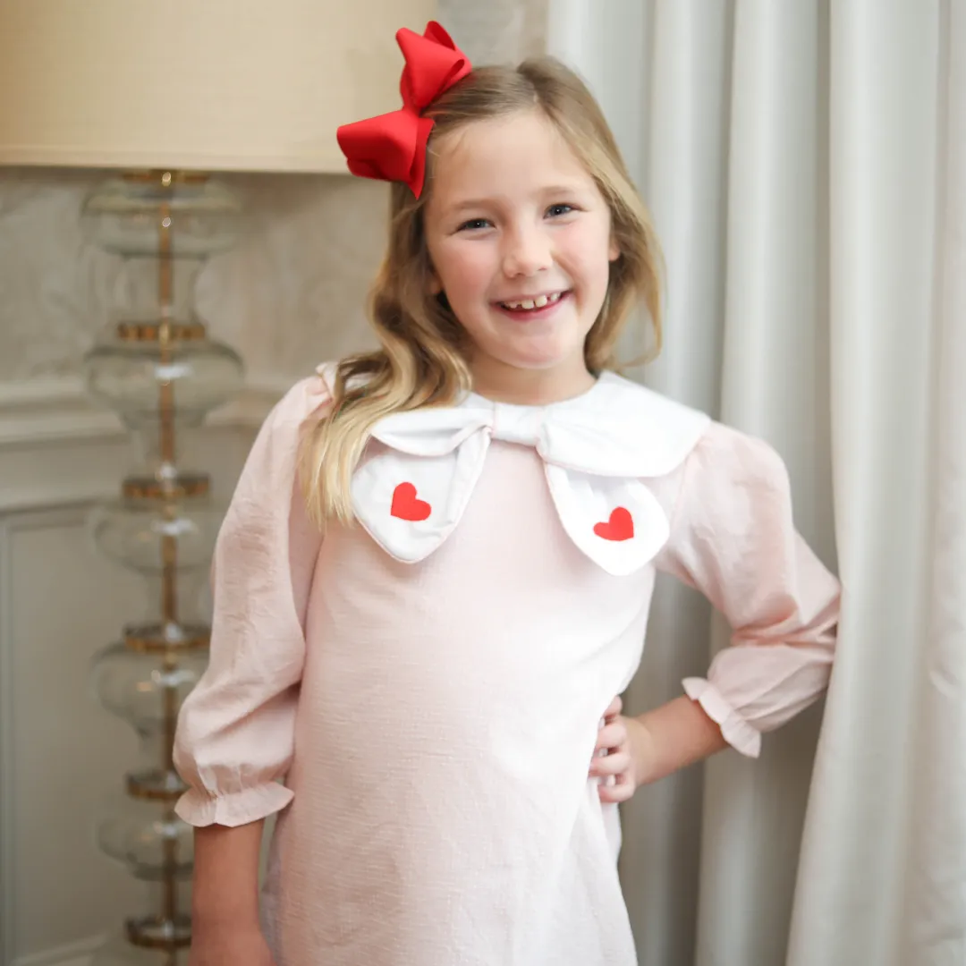 Pink Embroidered Heart Dress