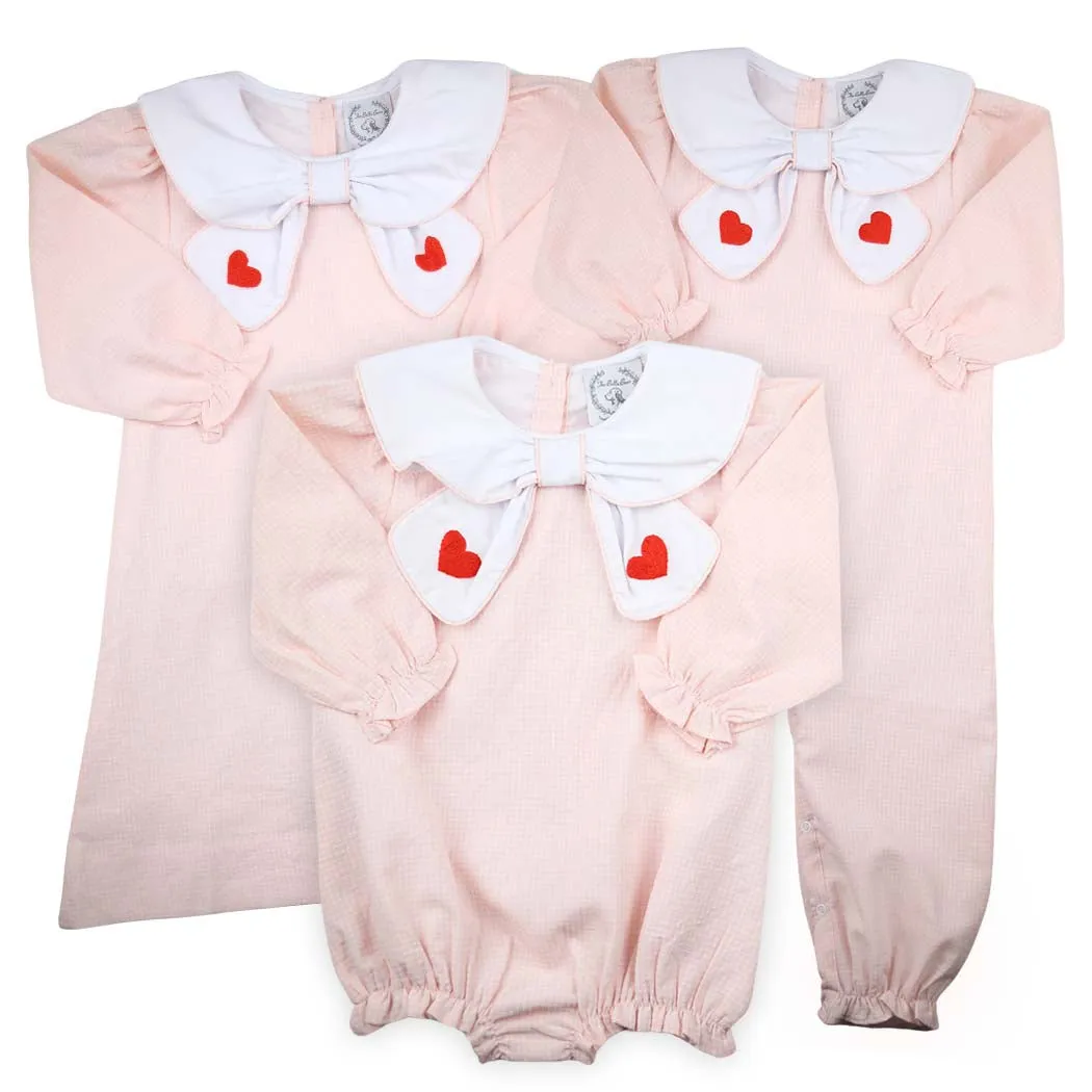 Pink Embroidered Heart Dress