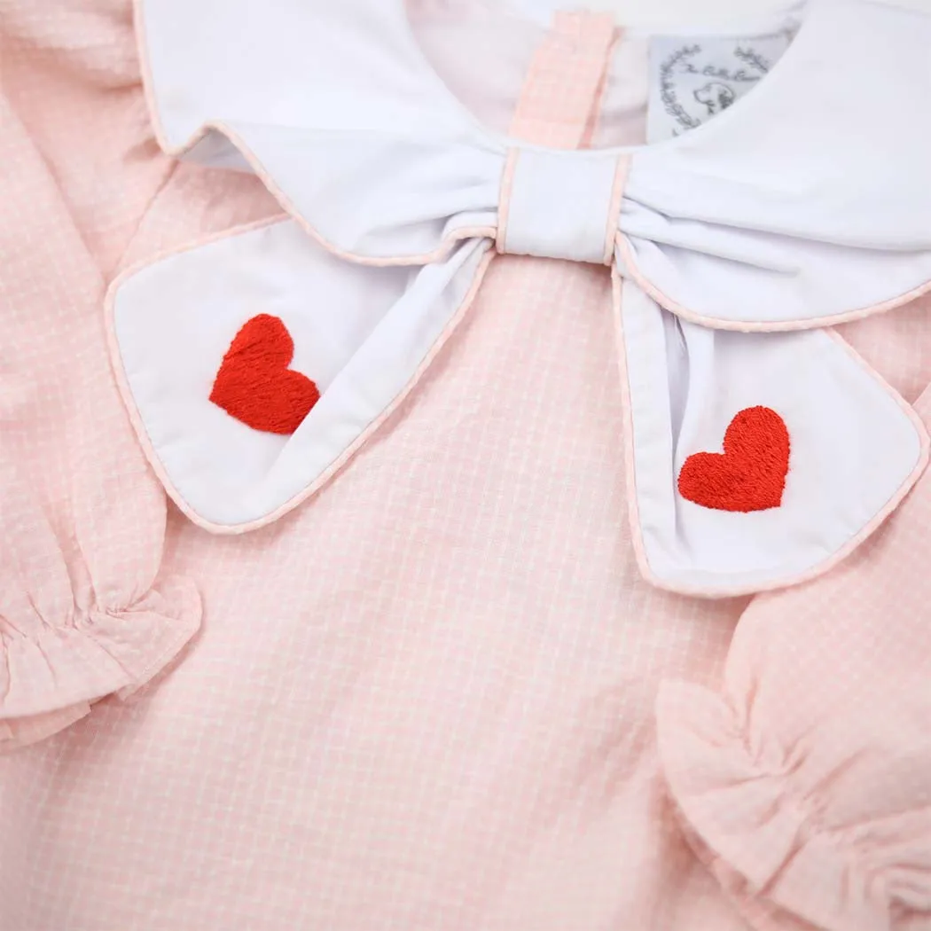 Pink Embroidered Heart Dress