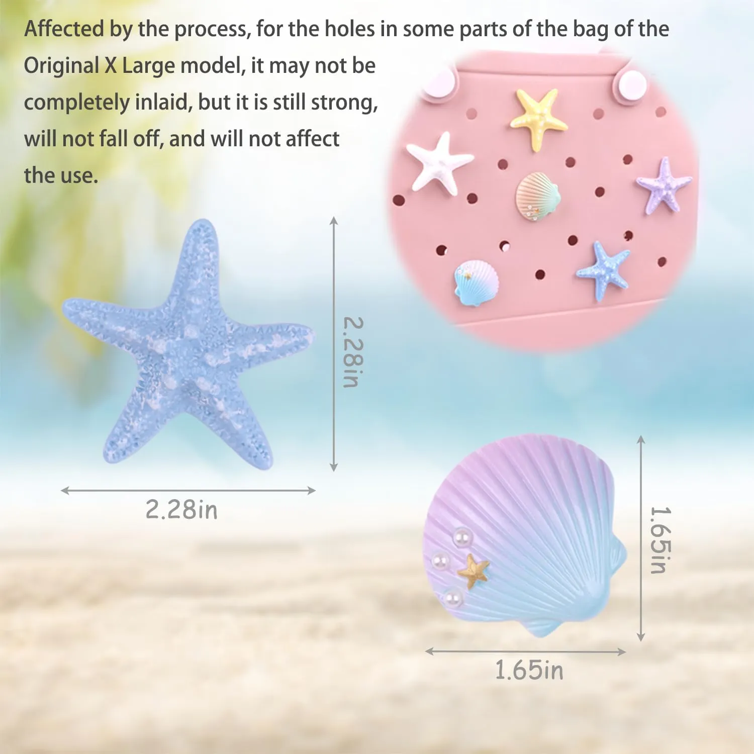 WORBSS Charms for Bogg Bag - Simple Modern Beach Bag Charms - Simply Southern Beach Tote Accessories, Decorative Insert for Rubber Beach Bag with Holes, Gift for Women & Girls & Ocean Party